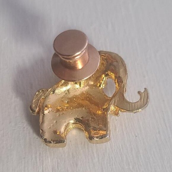 Elephant Rhinestone Vintage Lapel Pin Tie Tack Brooch - GOP Republican Party Pin - Picture 3 of 4